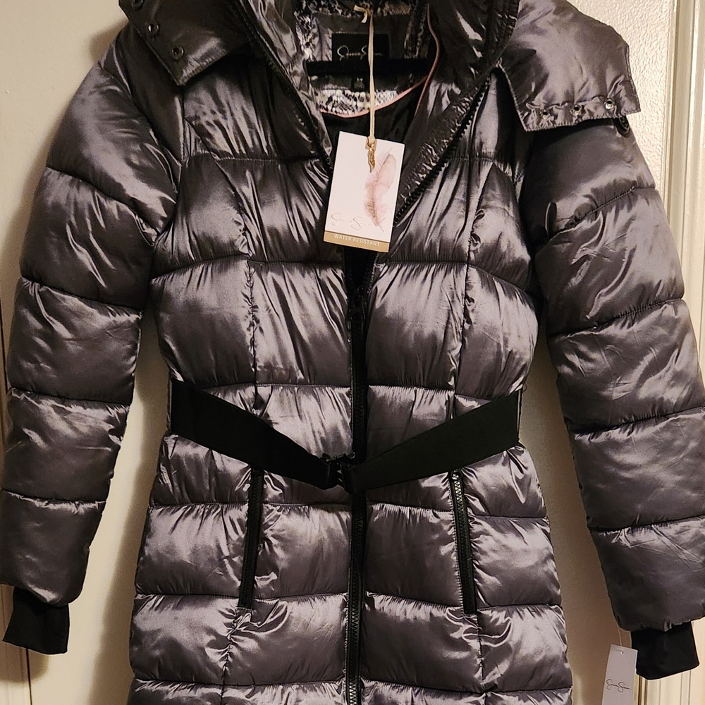 Jessica Simpson Metallic Gray Puffer Jacket